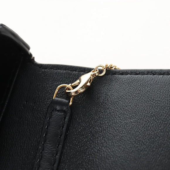FENDI Mr.Doodle Nano Bucket Pouch Leather White Gold Tone 7AR844 Auth 210507M