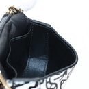 FENDI Mr.Doodle Nano Bucket Pouch Leather White Gold Tone 7AR844 Auth 210507M-24