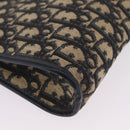Christian Dior Trotter Canvas Shoulder Bag Navy Gold Auth 210509-12