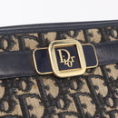 Christian Dior Trotter Canvas Shoulder Bag Navy Gold Auth 210509-16