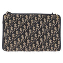 Christian Dior Trotter Canvas Shoulder Bag Navy Gold Auth 210509-3