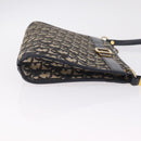 Christian Dior Trotter Canvas Shoulder Bag Navy Gold Auth 210509-5