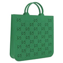 GUCCI GG Canvas Tote Bag Rubber Green 679365 Auth 210511V-1