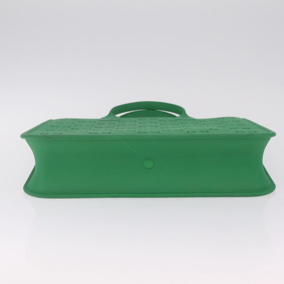 GUCCI GG Canvas Tote Bag Rubber Green 679365 Auth 210511V