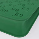 GUCCI GG Canvas Tote Bag Rubber Green 679365 Auth 210511V-12