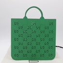 GUCCI GG Canvas Tote Bag Rubber Green 679365 Auth 210511V-20