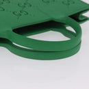 GUCCI GG Canvas Tote Bag Rubber Green 679365 Auth 210511V-8