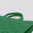 GUCCI GG Canvas Tote Bag Rubber Green 679365 Auth 210511V-9