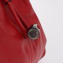 BURBERRY Nova Check Hand Bag Leather Red Auth 210518-15
