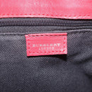 BURBERRY Nova Check Hand Bag Leather Red Auth 210518-16