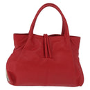 BURBERRY Nova Check Hand Bag Leather Red Auth 210518-3