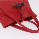 BURBERRY Nova Check Hand Bag Leather Red Auth 210518-6