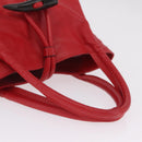 BURBERRY Nova Check Hand Bag Leather Red Auth 210518-7