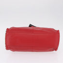 BURBERRY Nova Check Hand Bag Leather Red Auth 210518-9