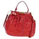 Miu Miu Shoulder Bag Leather 2way Red Gold Auth 210519V-1