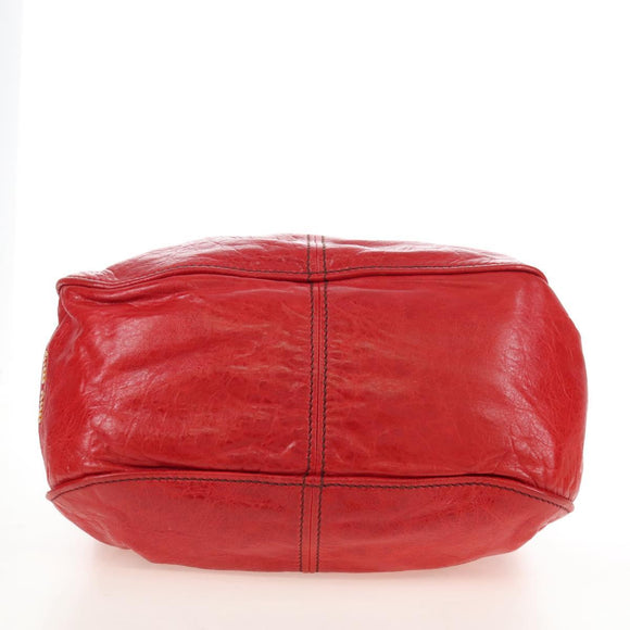 Miu Miu Shoulder Bag Leather 2way Red Gold Auth 210519V