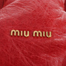 Miu Miu Shoulder Bag Leather 2way Red Gold Auth 210519V-17
