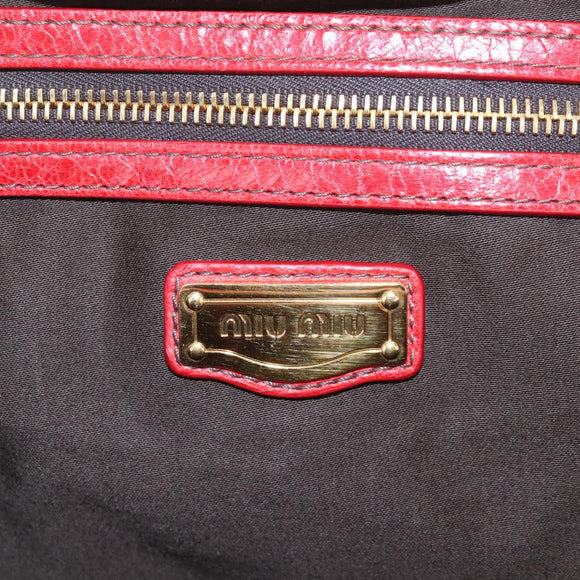 Miu Miu Shoulder Bag Leather 2way Red Gold Auth 210519V