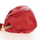 Miu Miu Shoulder Bag Leather 2way Red Gold Auth 210519V-4