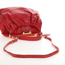 Miu Miu Shoulder Bag Leather 2way Red Gold Auth 210519V-9