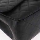 CHANEL Chain Matelasse 30 Bag Caviar Skin Black Silver CC Auth 210527SAV-10