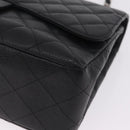 CHANEL Chain Matelasse 30 Bag Caviar Skin Black Silver CC Auth 210527SAV-11