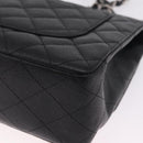 CHANEL Chain Matelasse 30 Bag Caviar Skin Black Silver CC Auth 210527SAV-13