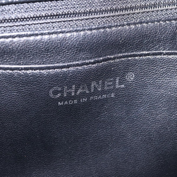 CHANEL Chain Matelasse 30 Bag Caviar Skin Black Silver CC Auth 210527SAV