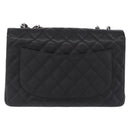 CHANEL Chain Matelasse 30 Bag Caviar Skin Black Silver CC Auth 210527SAV-3