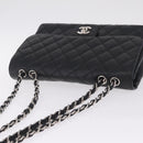 CHANEL Chain Matelasse 30 Bag Caviar Skin Black Silver CC Auth 210527SAV-6