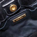 Miu Miu Hand Bag Vittero Dino Leather 2way Black Gold Auth 210529V-19