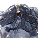 Miu Miu Hand Bag Vittero Dino Leather 2way Black Gold Auth 210529V-21