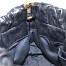 Miu Miu Hand Bag Vittero Dino Leather 2way Black Gold Auth 210529V-22