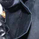 Miu Miu Hand Bag Vittero Dino Leather 2way Black Gold Auth 210529V-23