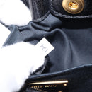 Miu Miu Hand Bag Vittero Dino Leather 2way Black Gold Auth 210529V-24