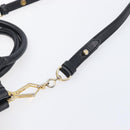 Miu Miu Hand Bag Vittero Dino Leather 2way Black Gold Auth 210530V-11