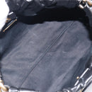 Miu Miu Hand Bag Vittero Dino Leather 2way Black Gold Auth 210530V-20