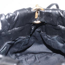 Miu Miu Hand Bag Vittero Dino Leather 2way Black Gold Auth 210530V-21