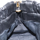 Miu Miu Hand Bag Vittero Dino Leather 2way Black Gold Auth 210530V-22