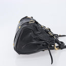 Miu Miu Hand Bag Vittero Dino Leather 2way Black Gold Auth 210530V-4