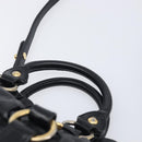 Miu Miu Hand Bag Vittero Dino Leather 2way Black Gold Auth 210530V-8