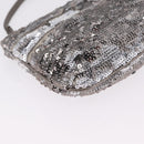 Salvatore Ferragamo Mini Pouch Sequin Silver Auth 210533A-11