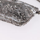 Salvatore Ferragamo Mini Pouch Sequin Silver Auth 210533A-12