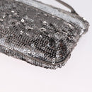 Salvatore Ferragamo Mini Pouch Sequin Silver Auth 210533A-14