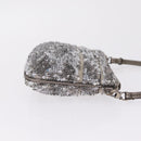 Salvatore Ferragamo Mini Pouch Sequin Silver Auth 210533A-4
