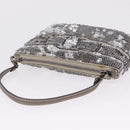 Salvatore Ferragamo Mini Pouch Sequin Silver Auth 210533A-6
