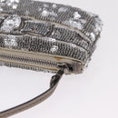 Salvatore Ferragamo Mini Pouch Sequin Silver Auth 210533A-7