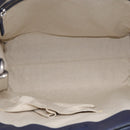 GUCCI Hand Bag Leather 2way Navy Silver Auth 210600M-18