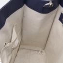GUCCI Hand Bag Leather 2way Navy Silver Auth 210600M-20
