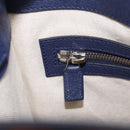 GUCCI Hand Bag Leather 2way Navy Silver Auth 210600M-21